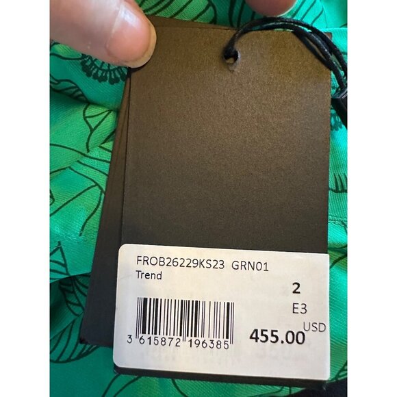 The Kooples Green Graphic Poppies Maxi Dress Cut-Out Back Size 2 (Sm) MSRP $455 - Picture 3 of 10